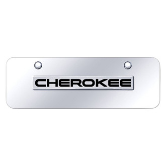 Autogold® - Chrome Mini Size License Plate with 3D Chrome Cherokee Logo