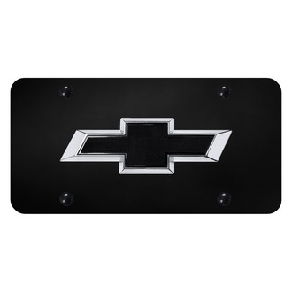 Autogold® - Black License Plate with 3D OEM Chevrolet Emblem