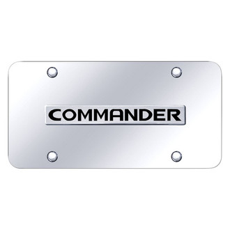 Autogold® - Chrome License Plate with 3D Chrome Commander Logo