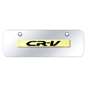 Autogold® - Chrome Mini Size License Plate with 3D Gold CR-V Logo