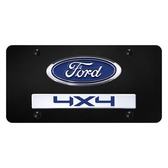 Autogold® - License Plate with 3D Chrome 4X4 Logo and Ford Emblem