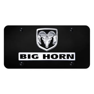 Autogold® - License Plate with 3D Chrome Big Horn Logo and Emblem