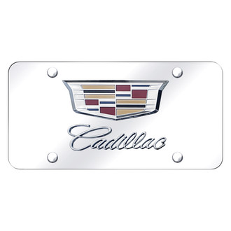 Autogold® - Chrome on Mirrored License Plate with Dual Cadillac 2014 Logo