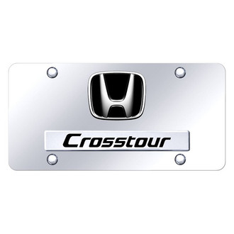 Autogold® - Chrome License Plate with 3D Chrome CrossTour Logo and Honda Emblem