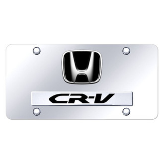 Autogold® - Chrome License Plate with 3D Chrome / Black CR-V Logo and Honda Emblem