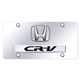 Autogold® - Chrome License Plate with 3D Chrome CR-V Logo and Honda Emblem