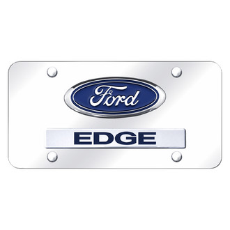 Autogold® - Chrome License Plate with 3D Chrome Edge Logo and Ford Emblem
