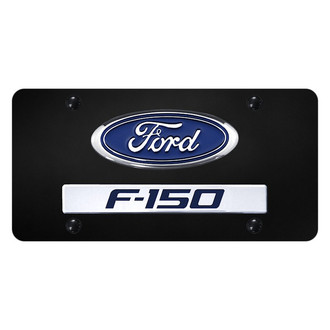 Autogold® - License Plate with 3D Chrome F-150 Logo and Ford Emblem