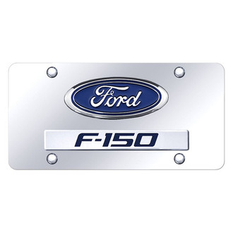 Autogold® - Chrome License Plate with 3D Chrome F-150 Logo and Ford Emblem