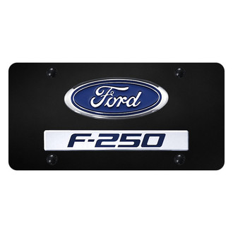 Autogold® - License Plate with 3D Chrome F-250 Logo and Ford Emblem
