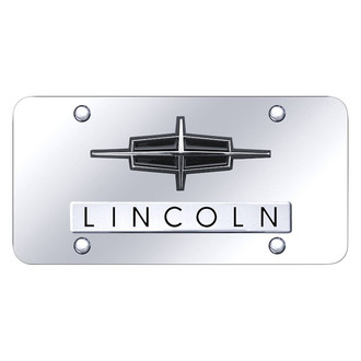 Autogold® - Chrome License Plate with 3D Chrome Lincoln Logo and Emblem