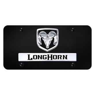 Autogold® - License Plate with 3D Chrome Longhorn Logo and Emblem