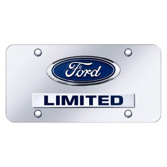 Autogold® - Chrome License Plate with 3D Chrome Ford Limited Logo and Emblem