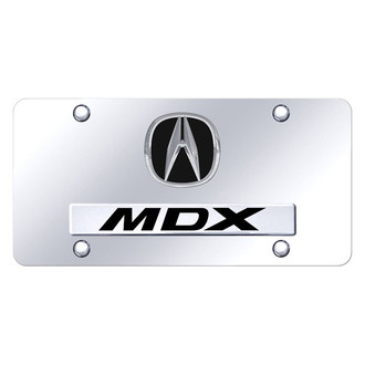 Autogold® - Chrome License Plate with 3D Chrome / Black MDX Logo and Acura Emblem