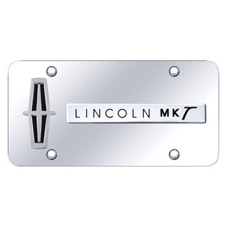 Autogold® - Chrome License Plate with 3D Black / Chrome MKT Logo and Lincoln Emblem