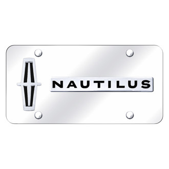 Autogold® - Chrome License Plate with 3D Chrome Nautilus Logo and Lincoln Emblem
