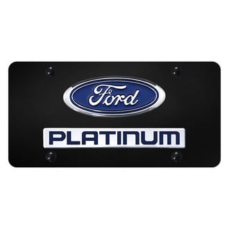 Autogold® - License Plate with 3D Chrome Platinum Logo and Ford Emblem