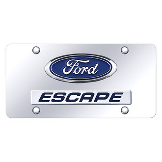 Autogold® - Chrome License Plate with 3D Chrome Escape Logo and Ford Emblem