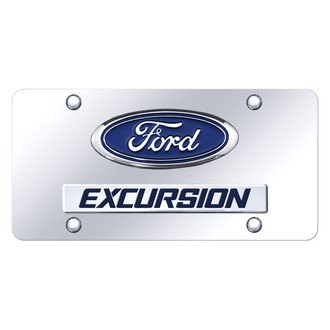 Autogold® - Chrome License Plate with 3D Chrome Excursion Logo and Ford Emblem