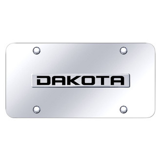 Autogold® - Chrome License Plate with 3D Chrome Dakota Logo