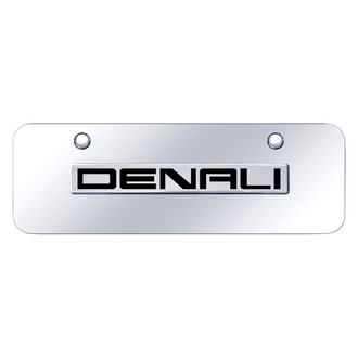 Autogold® - Chrome Mini Size License Plate with 3D Chrome Denali Logo