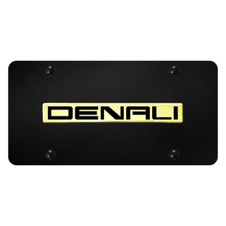 Autogold® - Black License Plate with 3D Gold Denali Logo