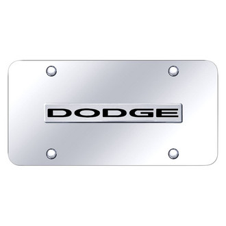 Autogold® - Chrome License Plate with 3D Chrome Dodge Logo