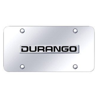 Autogold® - Chrome License Plate with 3D Chrome Durango Logo