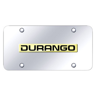 Autogold® - Chrome License Plate with 3D Gold Durango Logo
