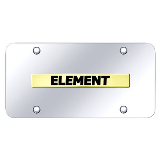 Autogold® - Chrome License Plate with 3D Gold Element Logo