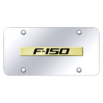 Autogold® - Chrome License Plate with 3D Gold F-150 Logo