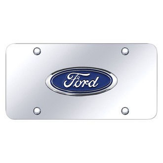 Autogold® - Chrome License Plate with 3D Chrome Ford Emblem
