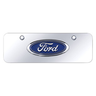 Autogold® - Chrome Mini Size License Plate with 3D Chrome Ford Emblem