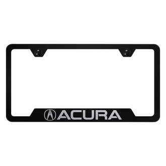 Autogold® - Black License Plate Frame with Laser Etched Acura Logo and Cut-Out