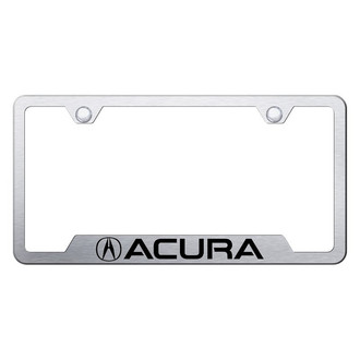 Autogold® - Brushed License Plate Frame with Laser Etched Acura Logo and Cut-Out