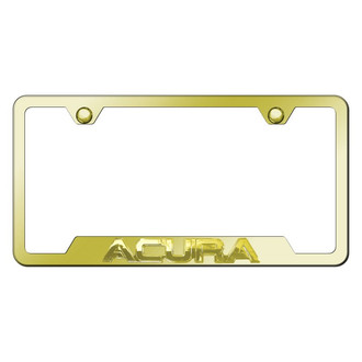 Autogold® - Gold License Plate Frame with 3D Gold Acura Logo and Cut-Out