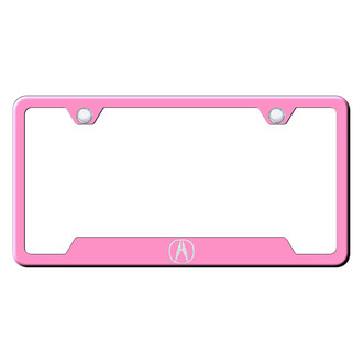 Autogold® - Pink License Plate Frame with Laser Etched Acura Only Logo and Cut-Out