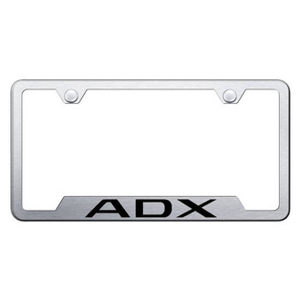 Autogold® - Brushed License Plate Frame with Laser Etched ADX Logo and Cut-Out