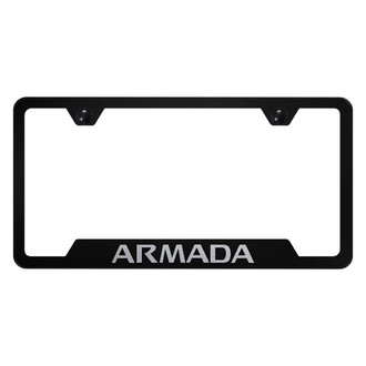 Autogold® - Black License Plate Frame with Laser Etched Armada Logo and Cut-Out