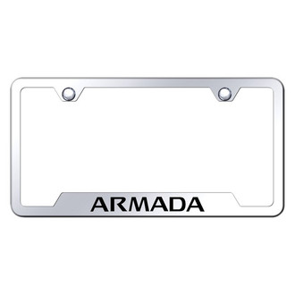 Autogold® - Chrome License Plate Frame with Laser Etched Armada Logo and Cut-Out