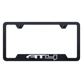 Autogold® - Rugged Black License Plate Frame with Laser Etched AT4 Logo and Cut-Out