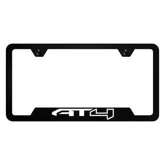 Autogold® - UV Printed Black License Plate Frame with Black AT4 Logo and Cut-Out