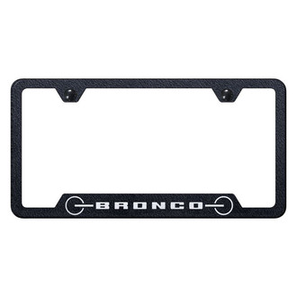Autogold® - Rugged Black License Plate Frame with Laser Etched Bronco 2020 Grill and Cut-Out