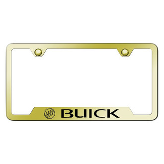 Autogold® - Gold License Plate Frame with Laser Etched Buick Logo and Cut-Out