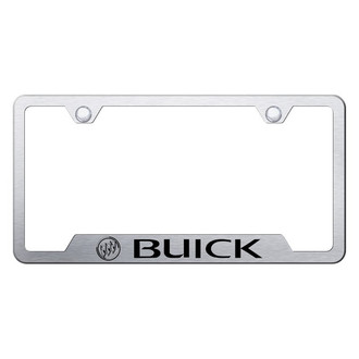 Autogold® - Brushed License Plate Frame with Laser Etched Buick Logo and Cut-Out