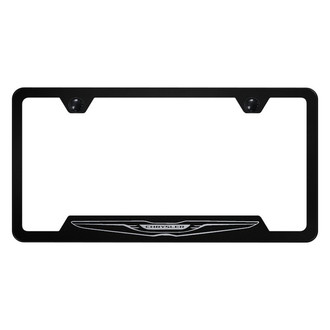 Autogold® - Black License Plate Frame with Laser Etched Chrysler Only Logo and Cut-Out