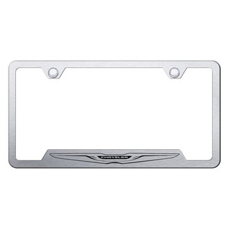 Autogold® - Brushed License Plate Frame with Laser Etched Chrysler Only Logo and Cut-Out