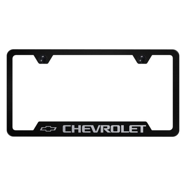 Autogold® - License Plate Frame with Laser Etched Chevrolet Logo and Cut-Out