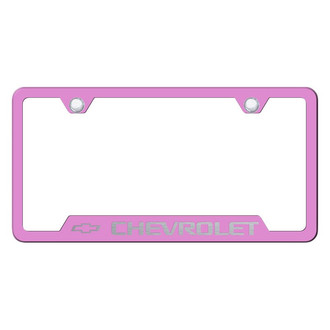 Autogold® - Pink License Plate Frame with Laser Etched Chevrolet Logo and Cut-Out