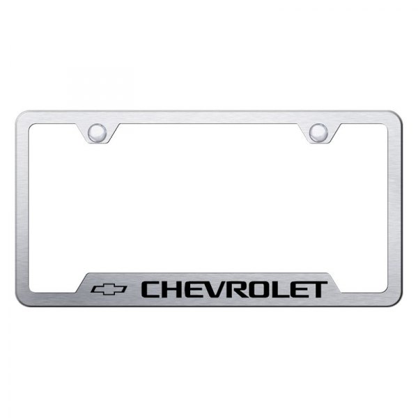 Autogold® - License Plate Frame with Laser Etched Chevrolet Logo and Cut-Out